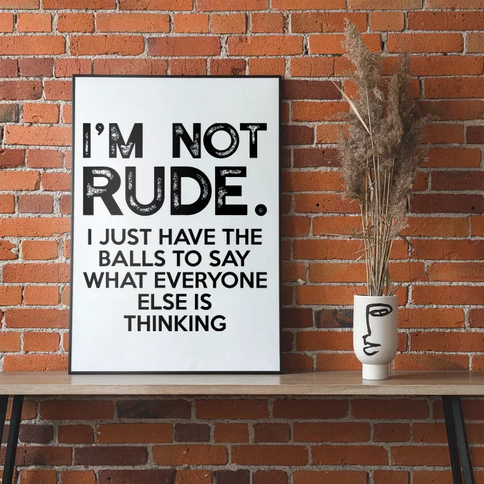 IM Not Rude I Just Have The Balls To Say What Everyone Else Poster