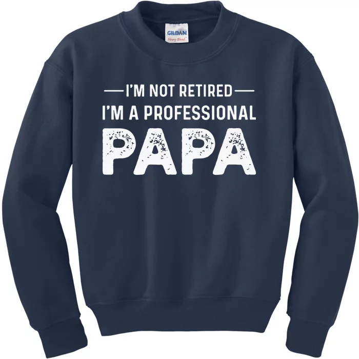 I'm Not Retired I'm A Professional Papa Kids Sweatshirt