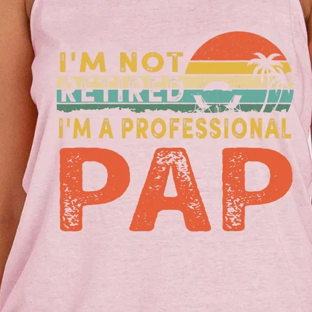 I'm Not Retired A Professional Pap Father's Day Women's Knotted Racerback Tank