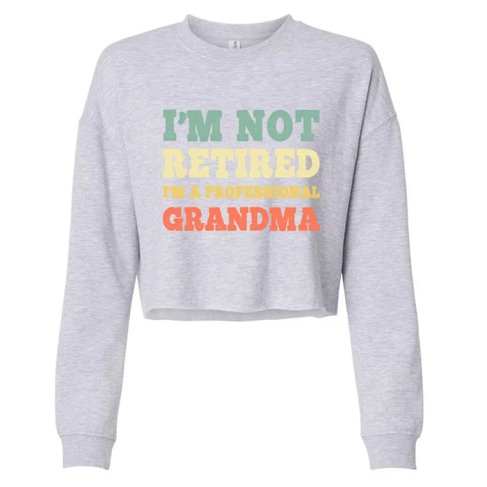 Im Not Retired Professional Grandma Retiret Vintage Gift Cropped Pullover Crew