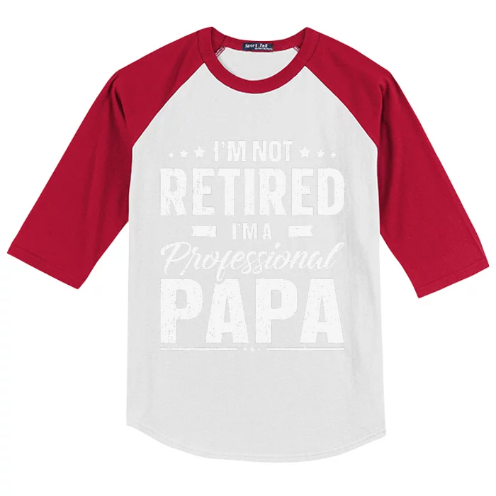 Im Not Retired Im A Professional Papa Father Day Kids Colorblock Raglan Jersey