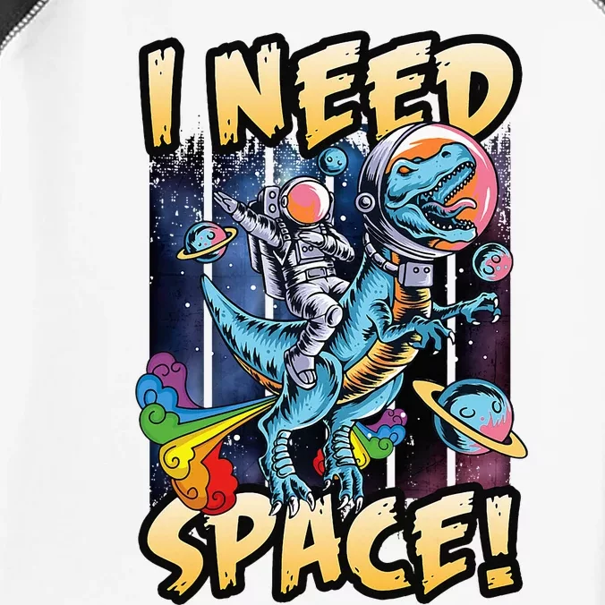 I Need Space Astronaut Riding A Blue Dinosaur In Space Infant Baby Jersey Bodysuit