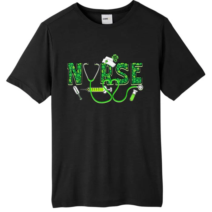 Irish Nurse Shamrock Stethoscope St Patrick's ChromaSoft Performance T-Shirt