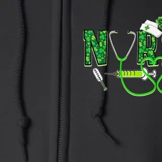 Irish Nurse Shamrock Stethoscope St Patrick's Full Zip Hoodie