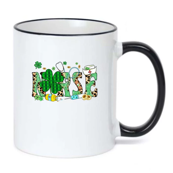 Irish Nurse Stethoscope Scrub St Patricks Day Nurses Women Black Color Changing Mug