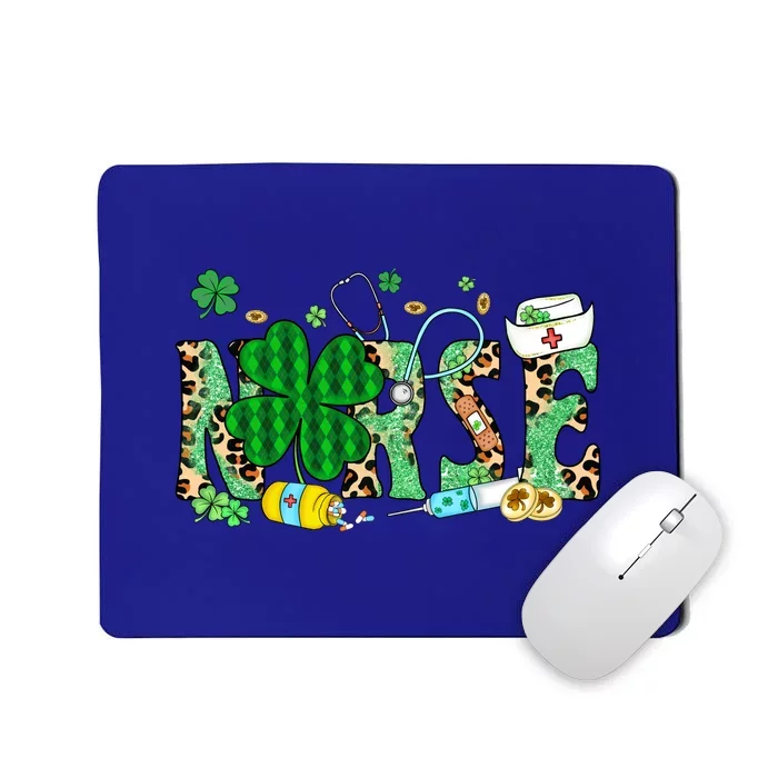 Irish Nurse Stethoscope Scrub St Patricks Day Nurses Women Mousepad