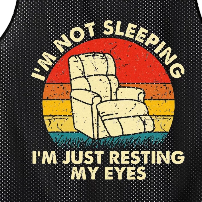 Im Not Sleeping Im Just Resting My Eyes Fathers Dad Joke Mesh Reversible Basketball Jersey Tank