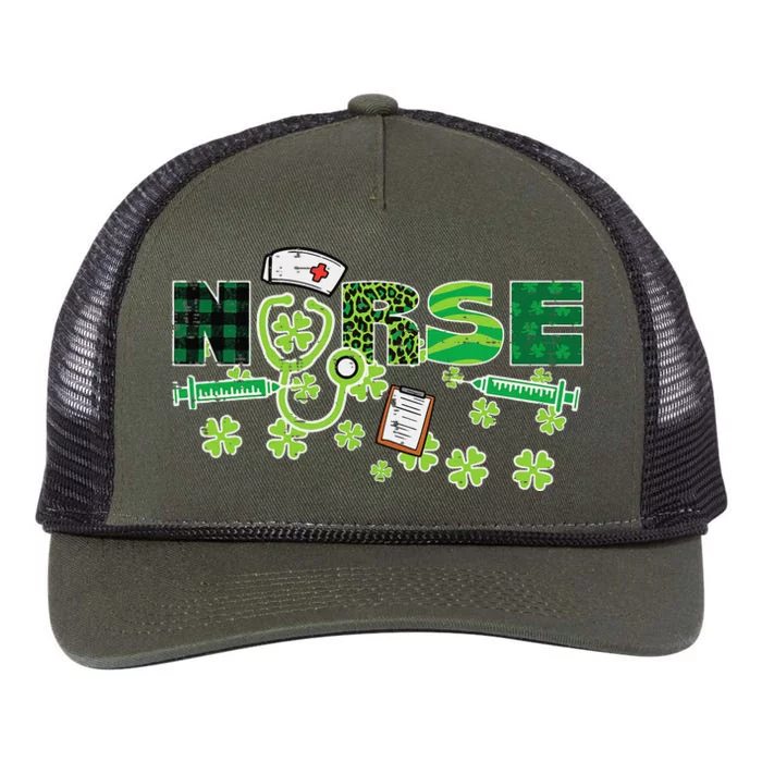 Irish Nurse St Patricks Day Scrub Saint Paddys Nurses Women Retro Rope Trucker Hat Cap