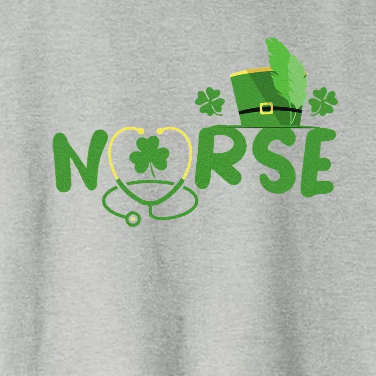 Irish Nurse Stethoscope Scrub St Patricks Day Nurses Funny Women's Crop Top Tee