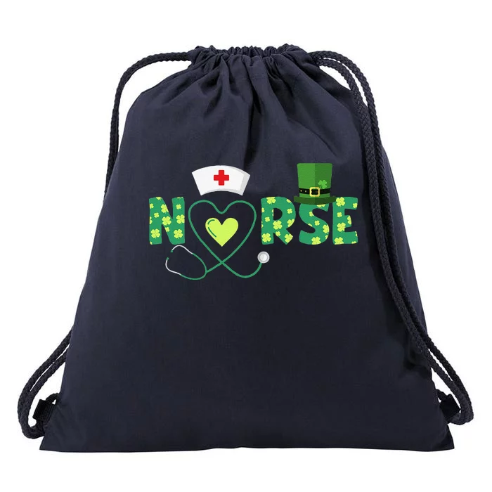 Irish Nurse Stethoscope Scrub St Patricks Day Nurses Drawstring Bag