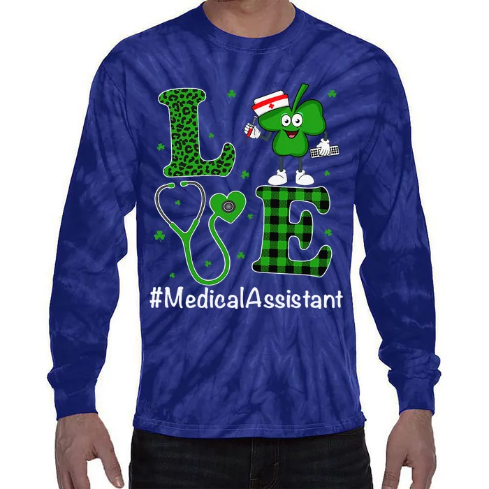 Irish Nurse St Patricks Day Love Medical Assistant Tie-Dye Long Sleeve Shirt