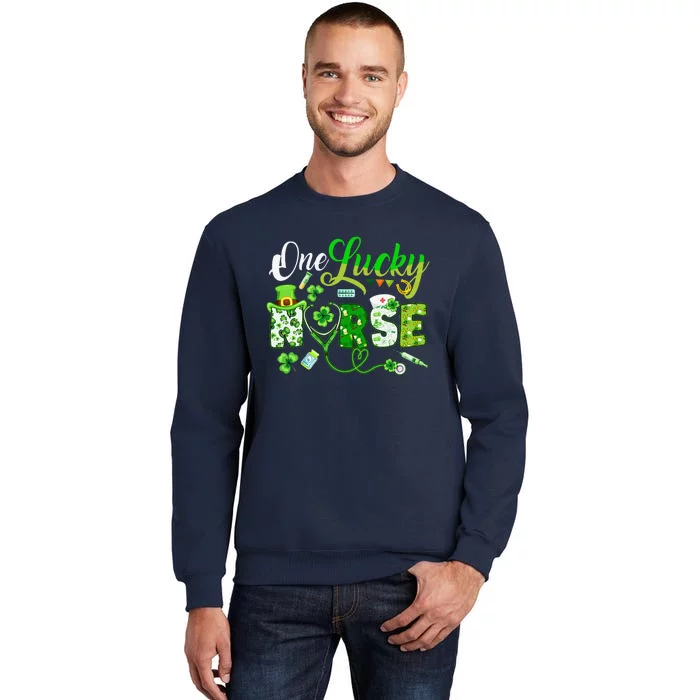 Irish Nurse Stethoscope Scrub St Patricks Day Nurses Women Love Tall Sweatshirt