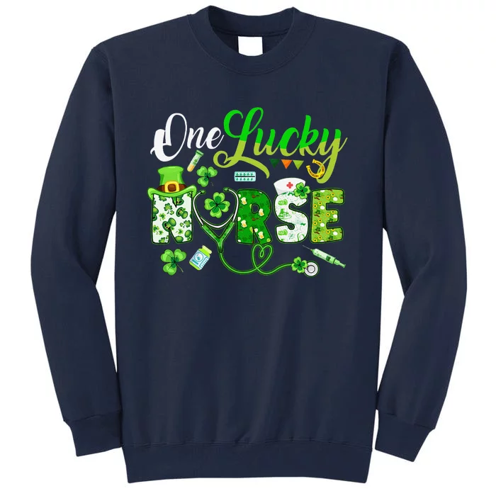 Irish Nurse Stethoscope Scrub St Patricks Day Nurses Women Love Tall Sweatshirt