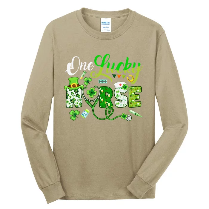 Irish Nurse Stethoscope Scrub St Patricks Day Nurses Women Love Tall Long Sleeve T-Shirt