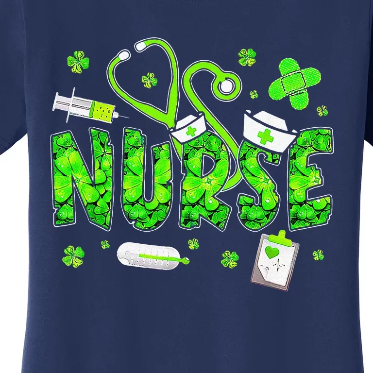 Irish Nurse Stethoscope Scrub St Patricks Day Nurses Women Women's T-Shirt