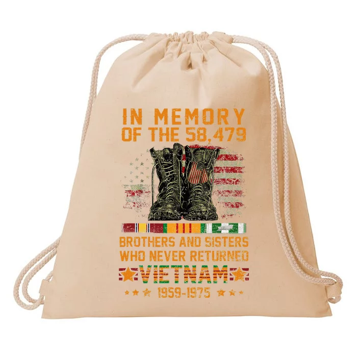 In Memory Of The 58479 Brothers And Sisters Vietnam Veteran Drawstring Bag