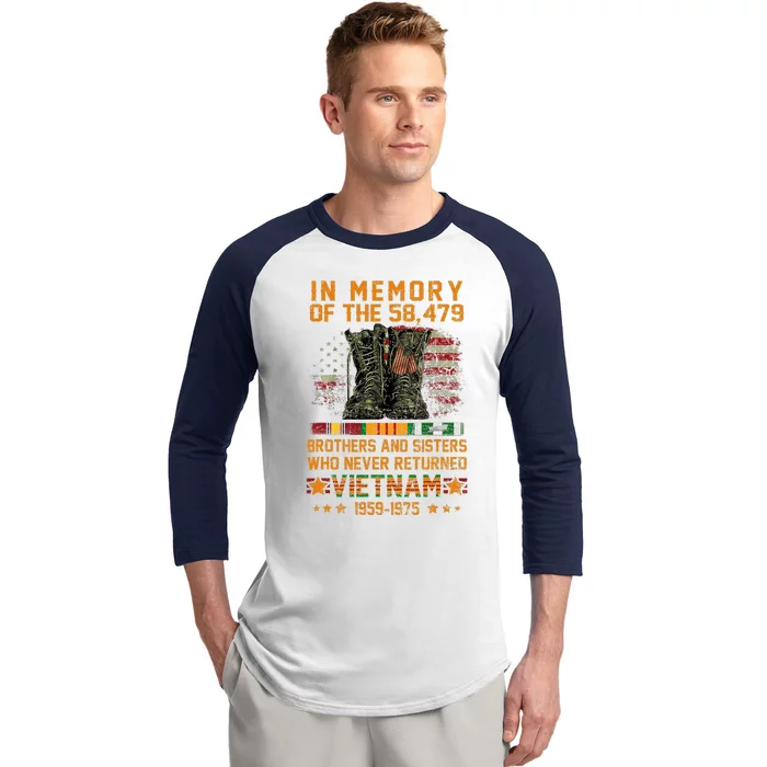 In Memory Of The 58479 Brothers And Sisters Vietnam Veteran Baseball Sleeve Shirt