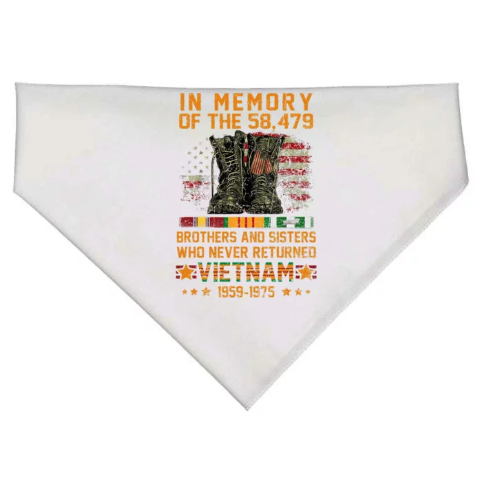 In Memory Of The 58479 Brothers And Sisters Vietnam Veteran USA-Made Doggie Bandana