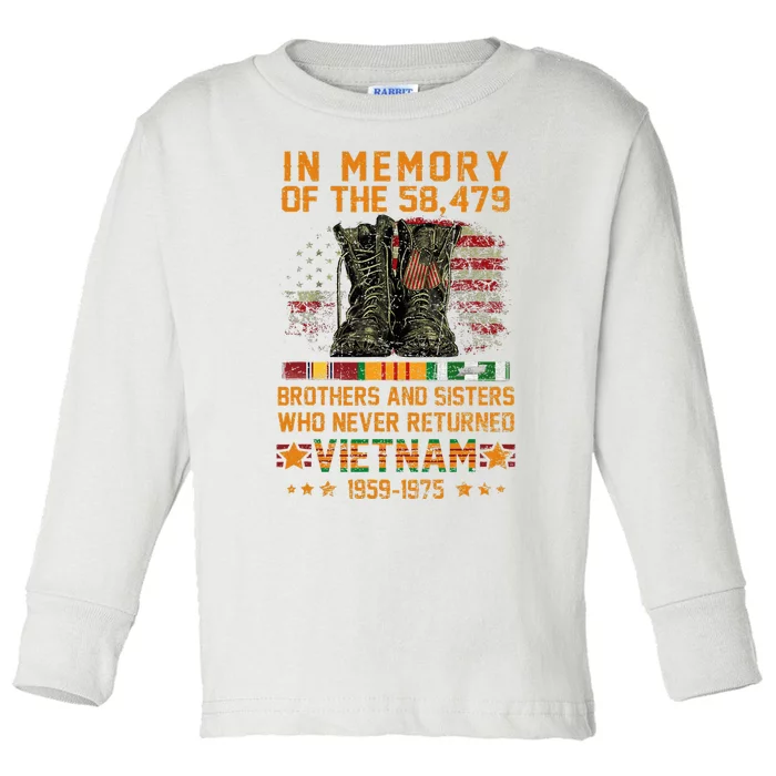 In Memory Of The 58479 Brothers And Sisters Vietnam Veteran Toddler Long Sleeve Shirt