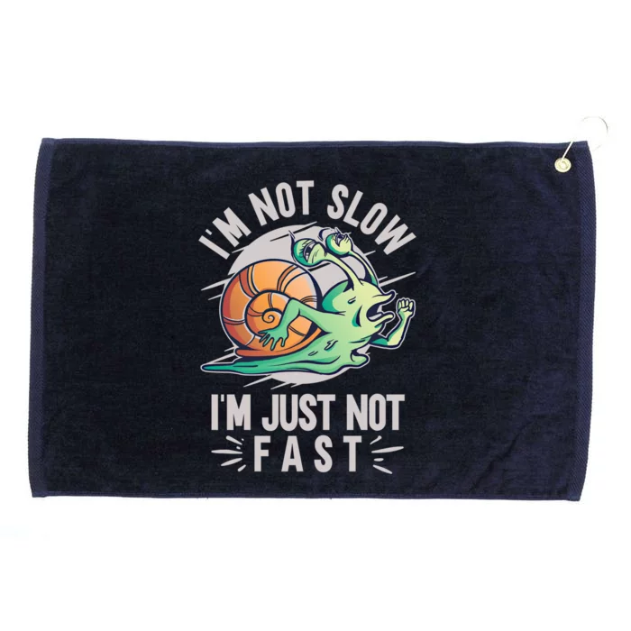 Im Not Slow Im Just Not Fast Run To The Finish Gift Grommeted Golf Towel