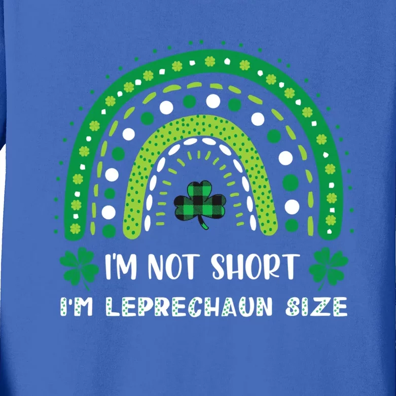 I'm Not Short Leprechaun Rainbow Plaid St Patrick's Day Meaningful Gift Kids Long Sleeve Shirt