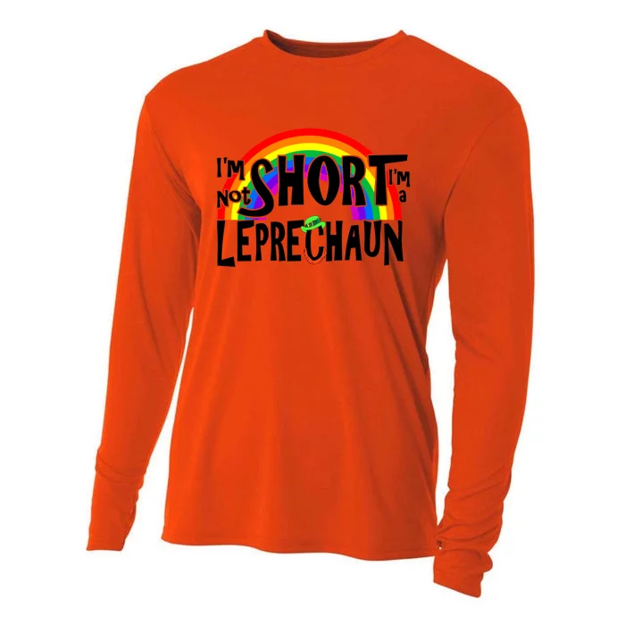 I'm Not Short I'm A Leprechaun Rainbow St Patrick's Day Meaningful Gift Cooling Performance Long Sleeve Crew