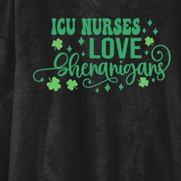 ICU Nurse Squad Goals Funny ICU Nurse Crew St Patrick's Day Hooded Wearable Blanket