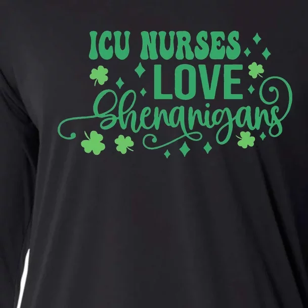 ICU Nurse Squad Goals Funny ICU Nurse Crew St Patrick's Day Cooling Performance Long Sleeve Crew