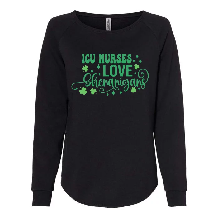 ICU Nurse Squad Goals Funny ICU Nurse Crew St Patrick's Day Womens California Wash Sweatshirt