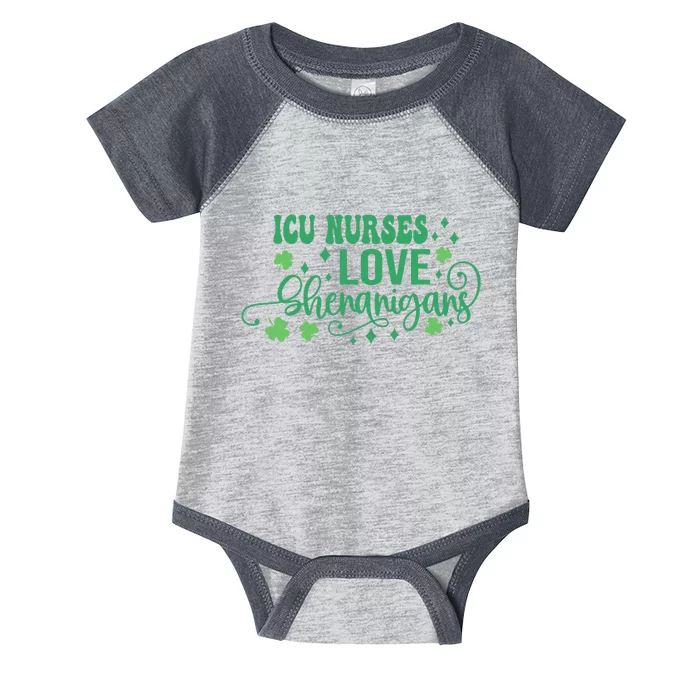 ICU Nurse Squad Goals Funny ICU Nurse Crew St Patrick's Day Infant Baby Jersey Bodysuit