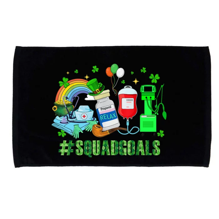 ICU Nurse Squad Goals Funny ICU Nurse Crew St Patrick's Day Microfiber Hand Towel