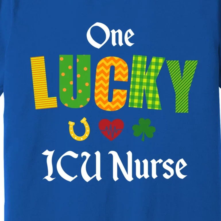 Icu Nurse St Patrick's Day Healthcare Worker Irish Shamrock Great Gift Premium T-Shirt