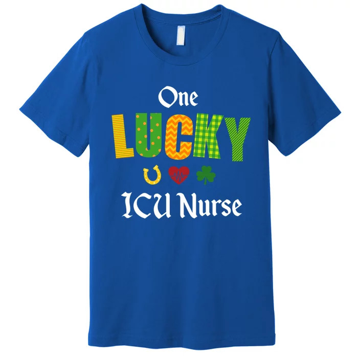 Icu Nurse St Patrick's Day Healthcare Worker Irish Shamrock Great Gift Premium T-Shirt