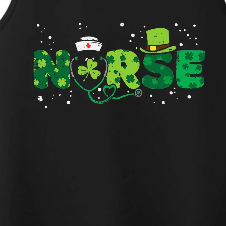 Irish Nurse Stethoscope Scrub St Patricks Day Nurses Women Performance Tank