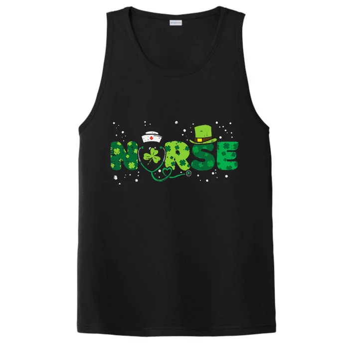 Irish Nurse Stethoscope Scrub St Patricks Day Nurses Women Performance Tank