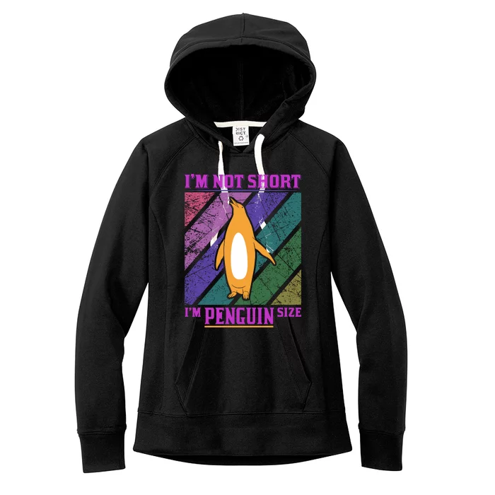 I'm Not Short I'm Penguin Size Women's Fleece Hoodie