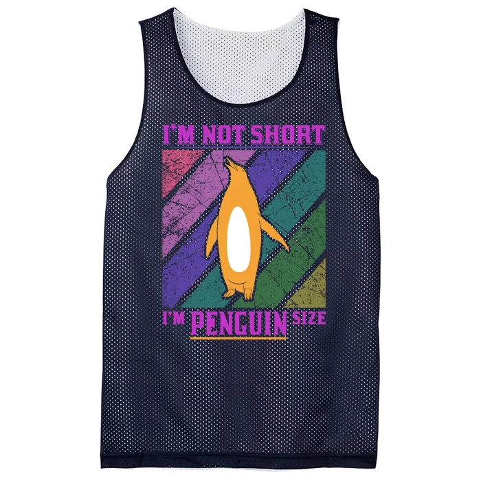 I'm Not Short I'm Penguin Size Mesh Reversible Basketball Jersey Tank