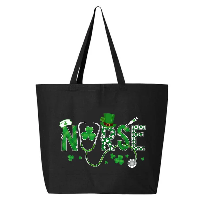 Irish Nurse St Patricks Day Shamrock Stethocsope 25L Jumbo Tote