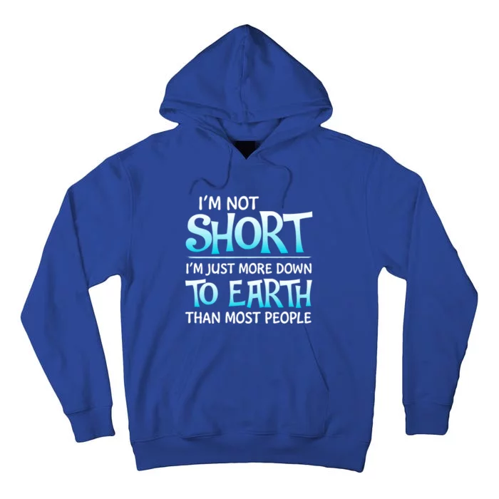 I'm Not Short I'm Just More Down To Earth Than Most People Funny Gift Tall Hoodie