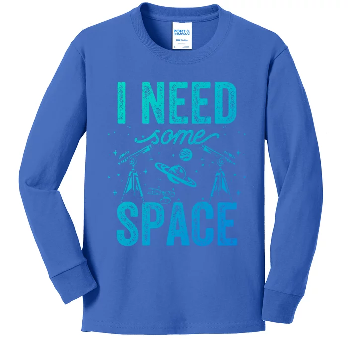 I Need Some Space Astronomy Universe Stars Telescope Cute Gift Kids Long Sleeve Shirt