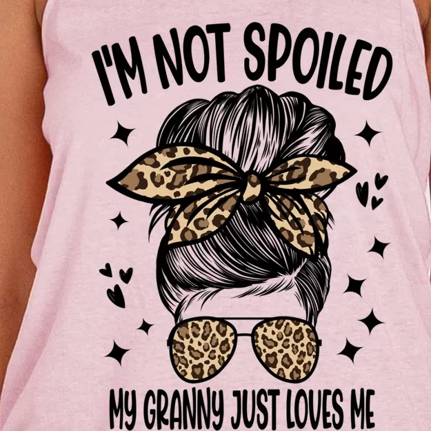 I'm Not Spoiled My Granny Just Loves Me Funny Mom Gift Women's Knotted Racerback Tank