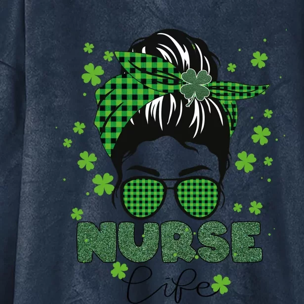 Irish Nurse Shamrock Stethoscope St Patrick's Day Nurse Gift Hooded Wearable Blanket