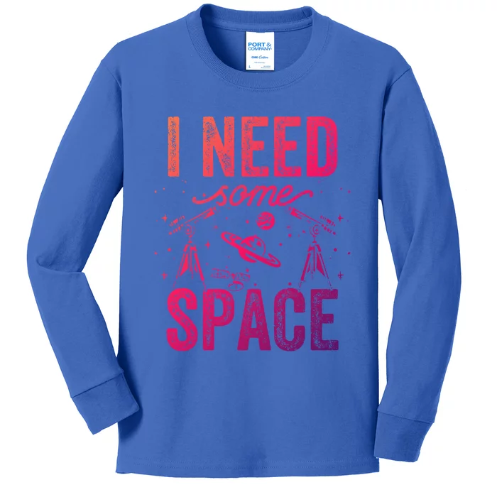 I Need Some Space Astronomy Universe Stars Telescope Cute Gift Kids Long Sleeve Shirt