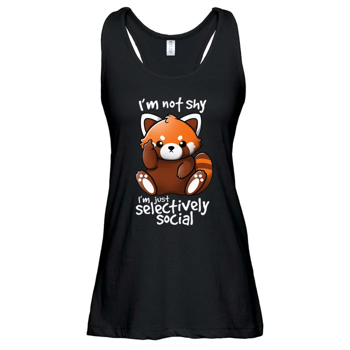 Im Not Shy Im Just Selectively Social Red Panda Antisocial Ladies Essential Flowy Tank