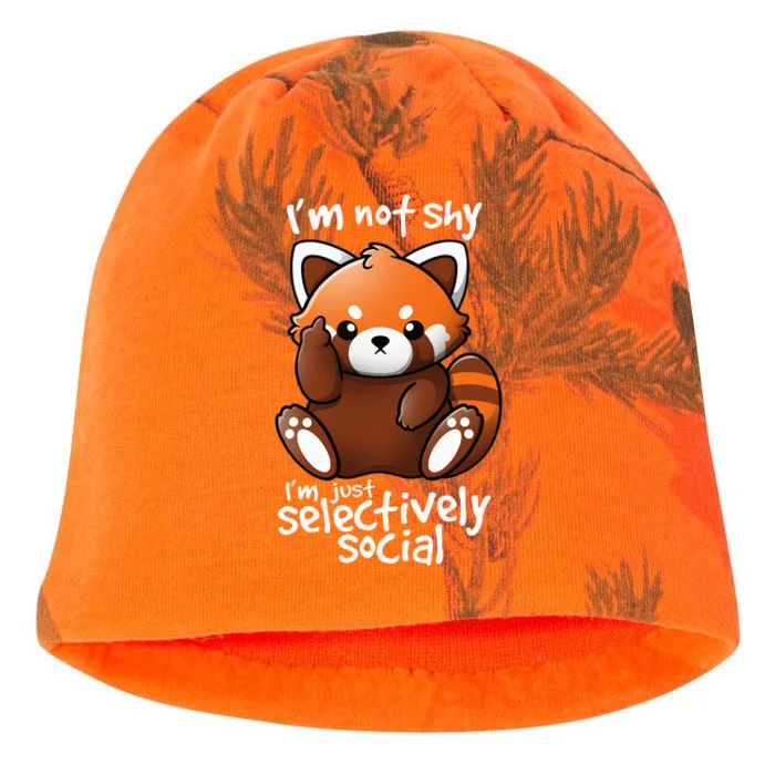 Im Not Shy Im Just Selectively Social Red Panda Antisocial Kati - Camo Knit Beanie