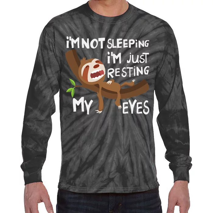 I'm Not Sleeping I'm Just Resting My Eyes Father's Day Dad Tie-Dye Long Sleeve Shirt