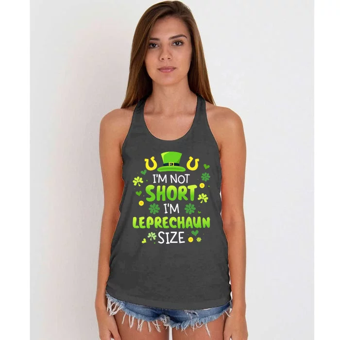 IM Not Short IM Leprechaun Size For St Patricks Day Women's Knotted Racerback Tank