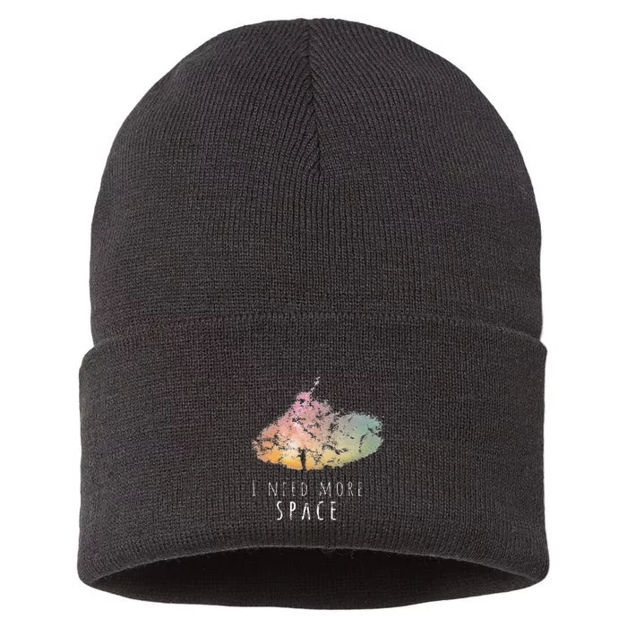 I Need Space Night Sky Funny Astronomy Science Galaxy Stars Sustainable Knit Beanie