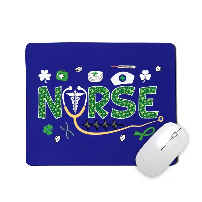 Irish Nurse Stethoscope Leopard St Patricks Day Nurses Scrub Cool Gift Mousepad