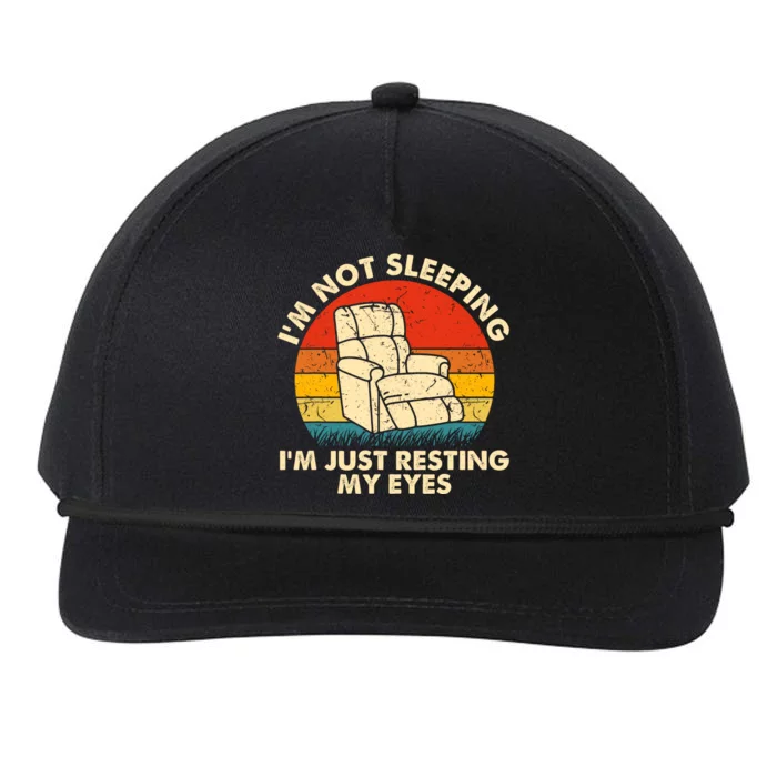 IM Not Sleeping IM Just Resting My Eyes Fathers Dad Joke Snapback Five-Panel Rope Hat